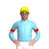 SKY BLUE, RED SIX SPOTS, ARMBANDS, Yellow cap