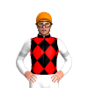 BLACK,RED DIAMOND CHECKS,WHITE SLEEVES,SILVER ARMBANDS, Orange cap