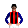 RED,BLACK STRIPES,NAVY BLUE SLEEVES, Black cap