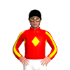 RED, YELLOW DIAMOND BAND, RED SLEEVES, YELLOW STRIPE, Black cap