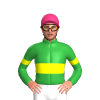 GREEN, YELLOW DOUBLE BAND, YELLOW ARMBANDS, Pink cap
