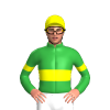 GREEN, YELLOW DOUBLE BAND, YELLOW ARMBANDS, Yellow cap