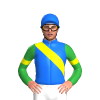 BLUE, YELLOW RIGHT SASH, GREEN SLEEVES ,YELLOW ARM BAND, Blue cap