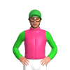 PINK, LIME GREEN SLEEVES, Green cap