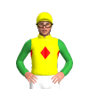 YELLOW, RED DIAMOND BAND, GREEN SLEEVES, Yellow cap