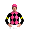 BLACK,PINK DIAMOND CHECKS,BLACK SLEEVES,YELLOW ARMBANDS,PINK COLLAR, Pink cap