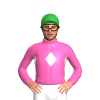 HOT PINK, WHITE DIAMOND BAND, HOT PINK SLEEVES, WHITE DIAMOND, Green cap