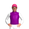 PURPLE, WHITE SIX SPOTS, SLEEVES, Pink cap