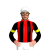 RED,BLACK STRIPES, SLEEVES, YELLOW ARMBANDS, White cap