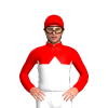 RED, WHITE HALVES, WHITE DIAMOND BAND, Red cap
