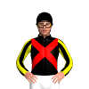 BLACK, RED CROSSED SASHES, BLACK SLEEVES, YELLOW STRIPES, Black cap