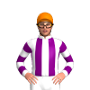WHITE, PURPLE STRIPES, HOOPS SLEEVES, Orange cap
