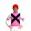 HOT PINK, BLACK CROSSED SASHES , WHITE SLEEVES, HOT PINK ARMBANDS, Red cap