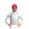 SILVER, WHITE FIVE STARS, WHITE SLEEVES, SILVER STARS, Pink cap