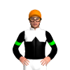 WHITE,BLACK HALVED,BLACK DIAMOND BAND,SLEEVES,LIME ARMBANDS, Orange cap